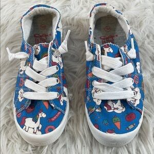 Jellypop Lollie Unicorn Print Girls' Casual Shoe Blue Size 3